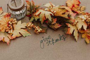 Fall leaves on a table