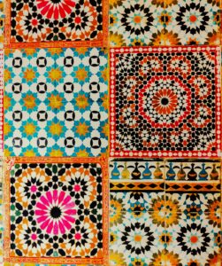 Colored tiles of different patterns